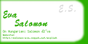 eva salomon business card